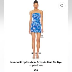 Revolve(super down) Ivanna Strapless Mini Dress in Blue